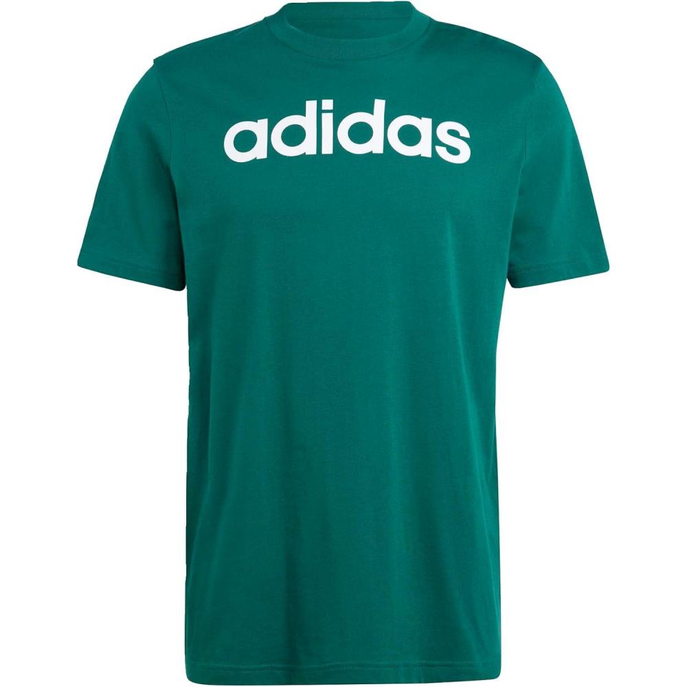 imageadidas Mens Essentials Single Jersey Linear Embroidered Logo TCollegiate Green