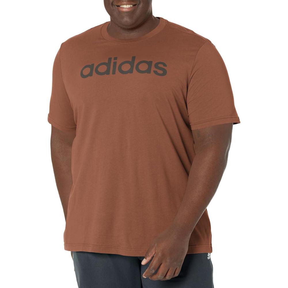 imageadidas Mens Essentials Single Jersey Linear Embroidered Logo TPreloved Brown