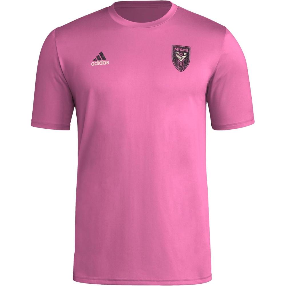 imageadidas Mens Inter Miami Cf MLS Short Sleeve TShirtPink Miami Small Logo