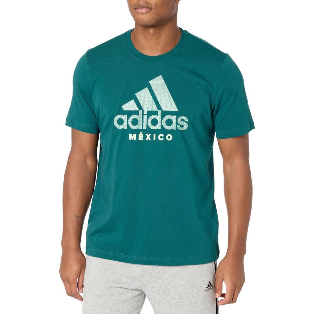 imageadidas Mens Mexico Alphaskin Graphic TShirtMystery Green