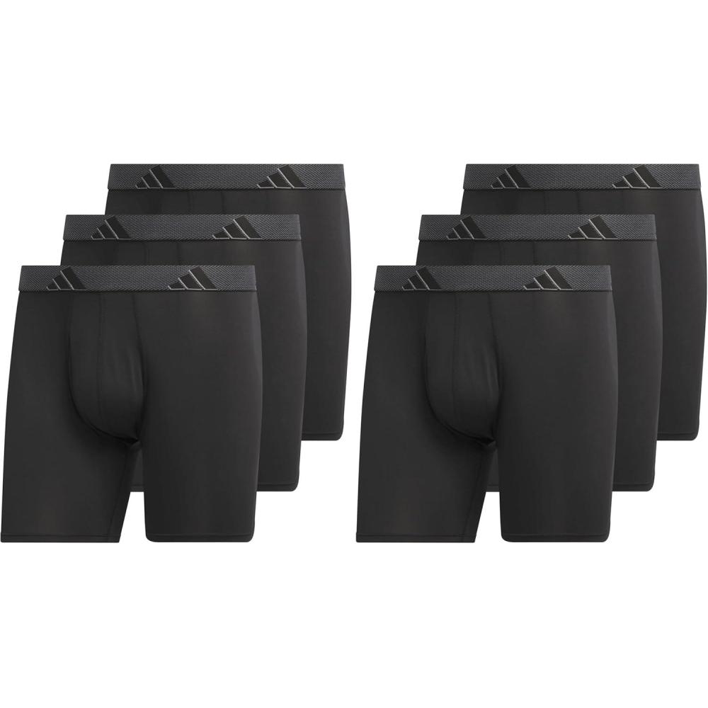 imageadidas Mens Microfiber Boxer Briefs Underwear Multipack  Athletic Moisture Wicking Stretch Fit ampamp TaglessBlackOnix GreyBlackMicrofiberMulti