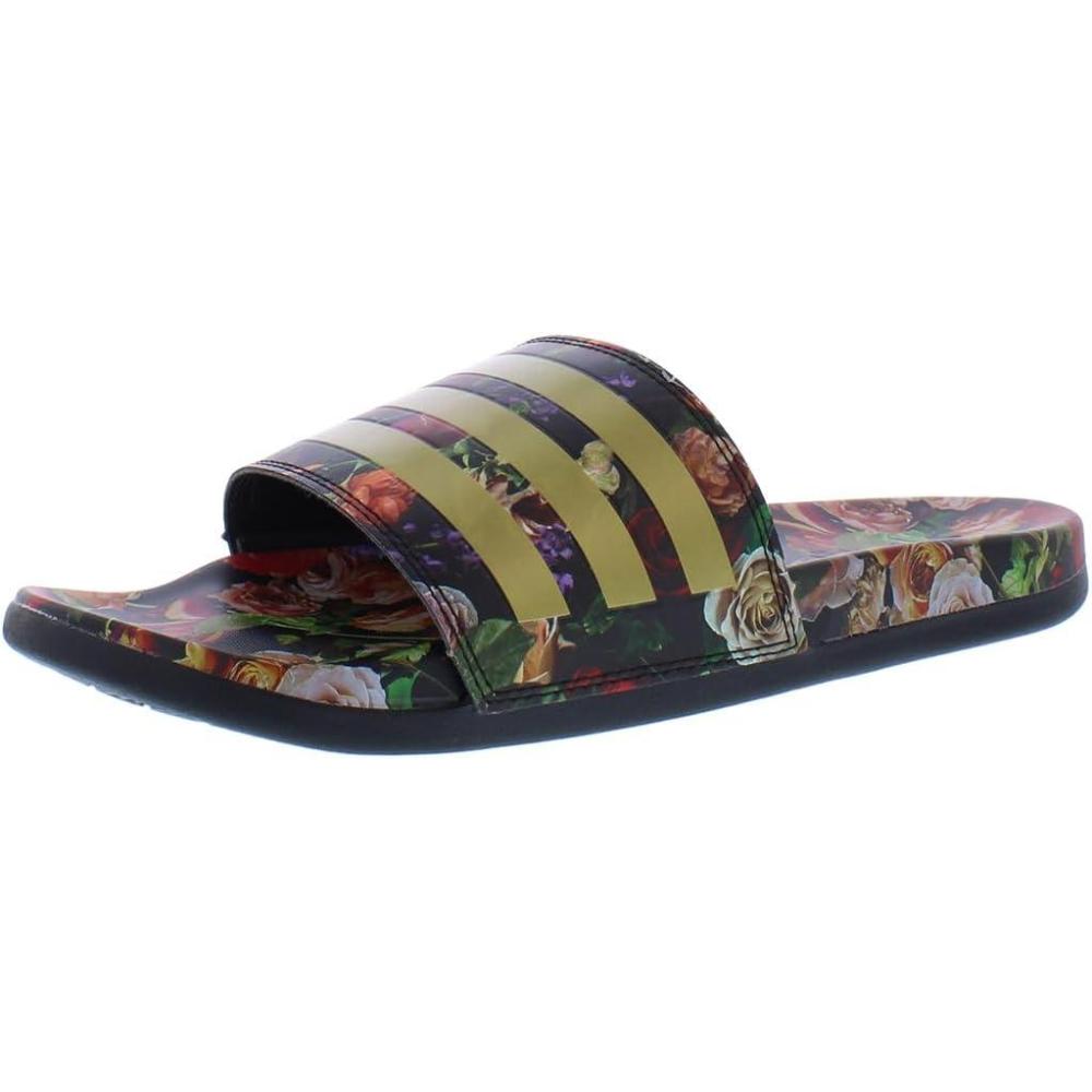 imageadidas Unisex Adult Adilette Comfort SlideBlackGold MetallicMulti Color