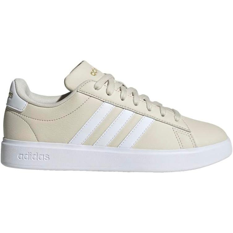 imageadidas Womens Grand Court 20 Tennis ShoeAluminaCloud WhiteGold Metallic
