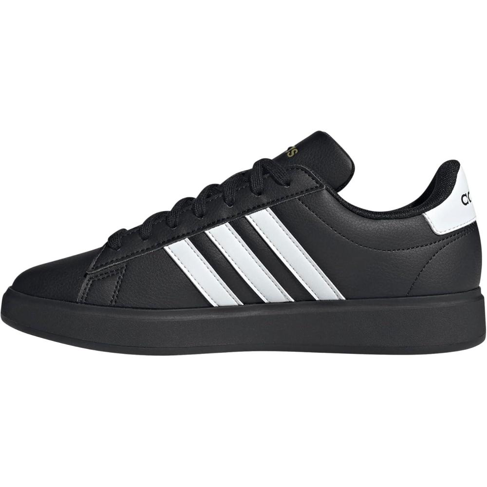 imageadidas Womens Grand Court 20 Tennis ShoeBlackWhiteGold Metallic