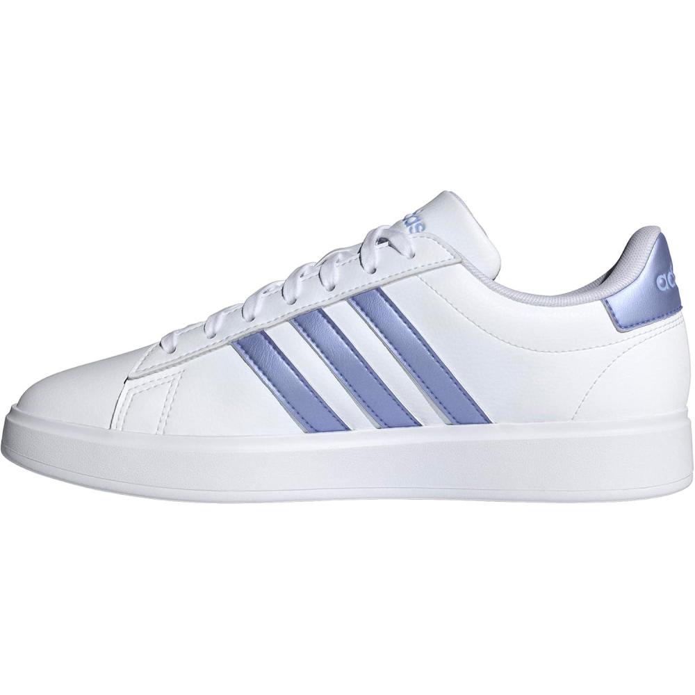 imageadidas Womens Grand Court 20 Tennis ShoeWhiteBlue Spark MetBlue Spark