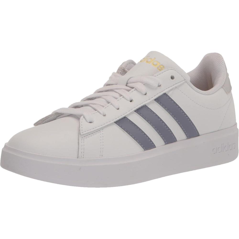 imageadidas Womens Grand Court 20 Tennis ShoeWhiteSilver VioletDash Grey