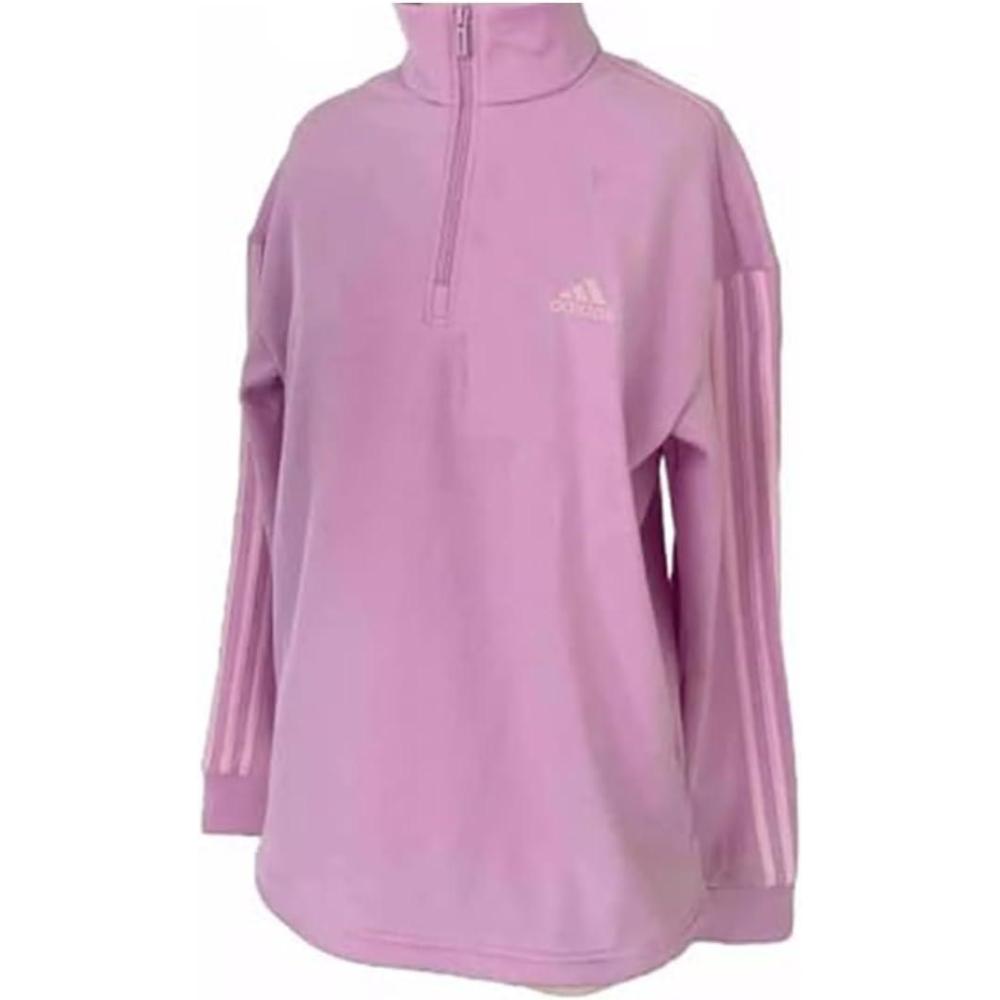 imageadidas Womens QuarterZip Fleece SweatshirtBliss LilacOrchid Fusion