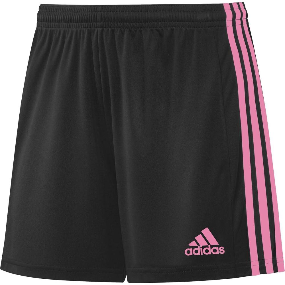 imageadidas Womens Squadra ShortsBlackClear Pink Full Stripes