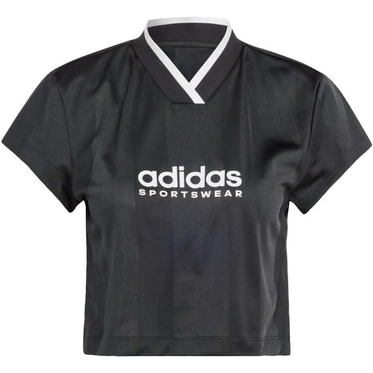imageadidas Womens Tiro Colorblock Cropped TeeBlack