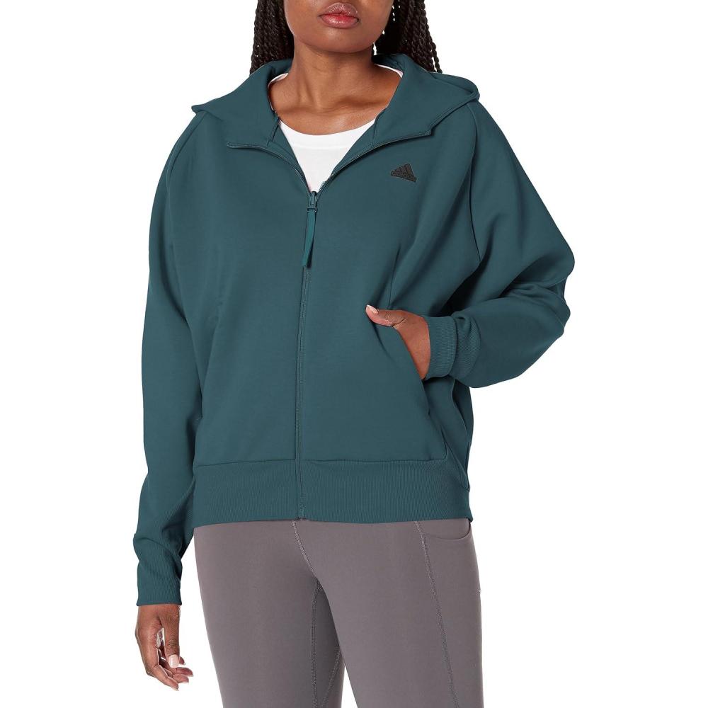 imageadidas Womens Zne FullZip HoodieArctic Night