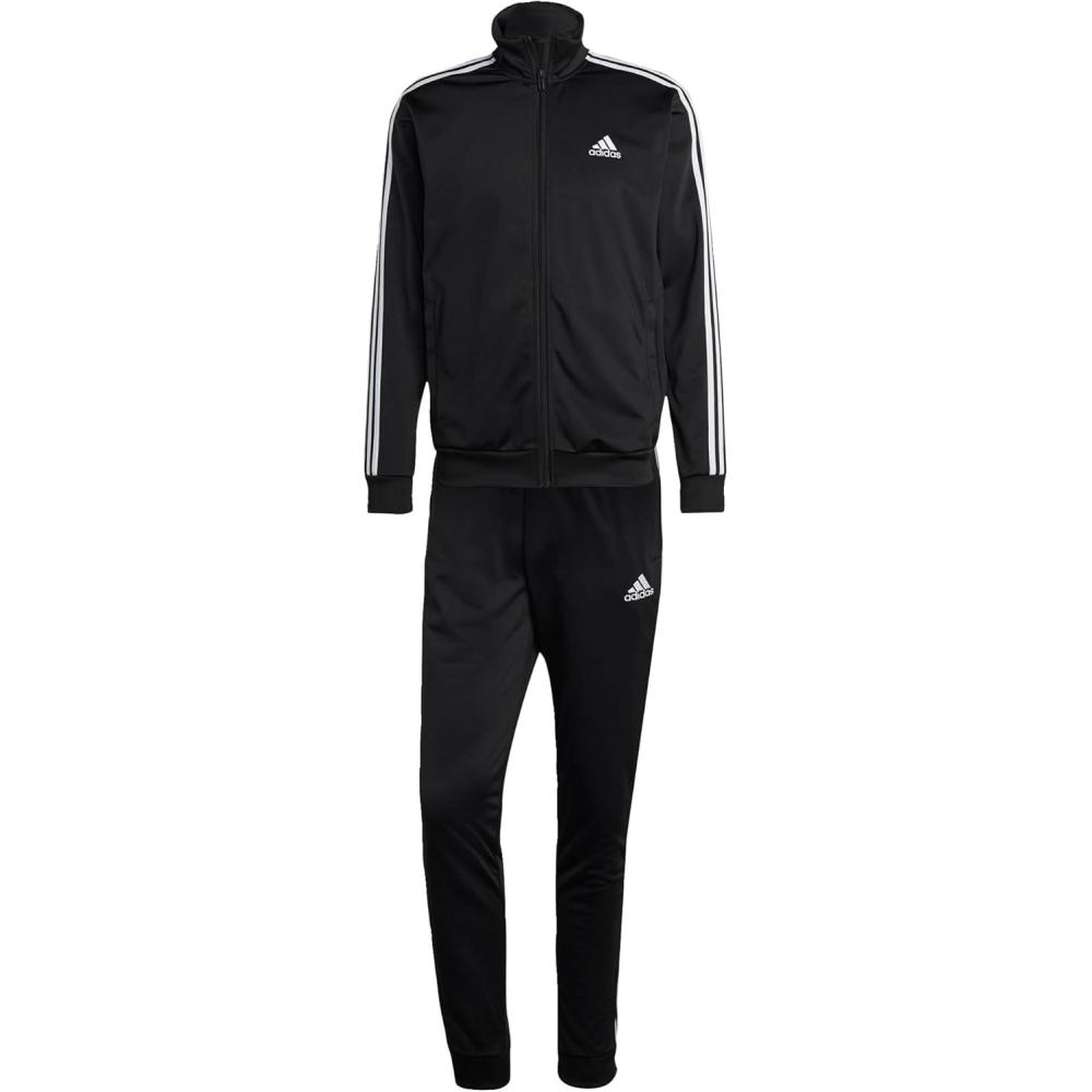 imageadidas mens Basic 3stripes Tricot Track SuitBlack 2023