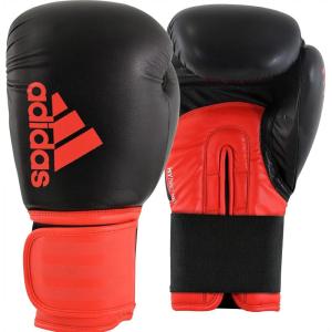 Adidas Hybrid 100 Boxing Gloves – Adult Boxing Gloves for Sparring, Training & Heavy Bag – Kickboxing Gloves for Women & Men(BLACK/RED)