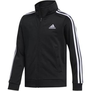 adidas Boys’ Zip Front Iconic Tricot Jacket(Black)