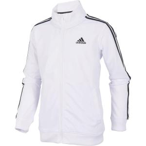 adidas Boys’ Zip Front Iconic Tricot Jacket(Milk White)