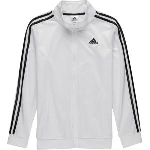 adidas Boys’ Zip Front Iconic Tricot Jacket(White)
