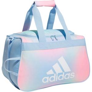 adidas Diablo Power Gym Small Duffel Bag for Men and Women – Lightweight for Sports and Travel(Dazed Gradient Clear Sky/Clear Sky Blue/White)