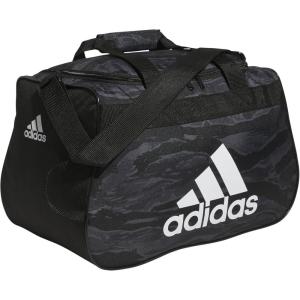adidas Diablo Power Gym Small Duffel Bag for Men and Women – Lightweight for Sports and Travel(Essential Camo Black/Black/White)