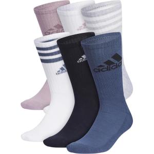 adidas Men’s Athletic Cushioned 6-Pack Crew, Cushioned Crew Socks with Arch Compression for a Secure Fit(Preloved Fig Purple/Preloved Ink Blue/Cool Light Heather/Graphic)