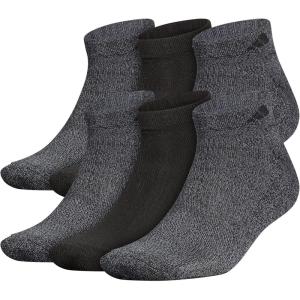 adidas Men’s Athletic Cushioned Low Cut Socks with Arch Compression for a Secure Fit (6-Pair)(Black/Onix Grey)