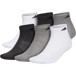 adidas Men’s Athletic Cushioned Low Cut Socks with Arch Compression for a Secure Fit (6-Pair)(White/Alumina Beige/Carbon Grey)
