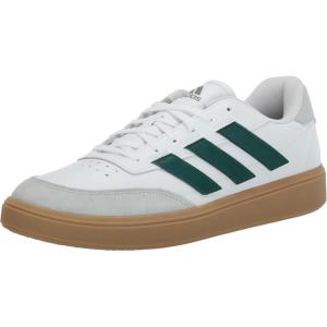 adidas Men’s Courtblock Sneakers(White/Collegiate Green/Wonder Silver)