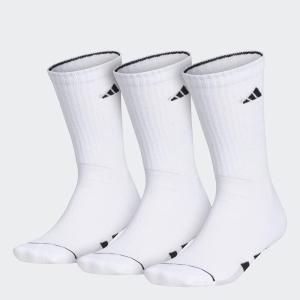 adidas Men’s Cushioned Crew Socks (3-Pair)(White/Black/Clear Onix Grey)