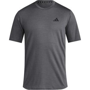 adidas Men’s Essentials Feel Ready Training T-Shirt(Dark Grey Heather/White/Black)