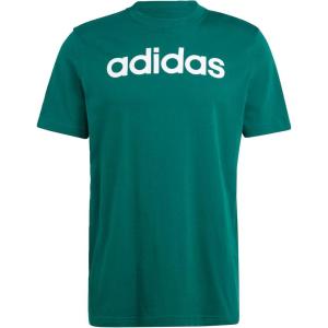 adidas Men’s Essentials Single Jersey Linear Embroidered Logo T(Collegiate Green)