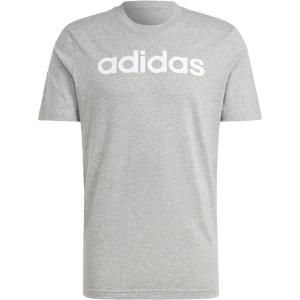 adidas Men’s Essentials Single Jersey Linear Embroidered Logo T(Medium Grey Heather)