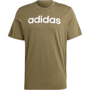 adidas Men’s Essentials Single Jersey Linear Embroidered Logo T(Olive Strata)