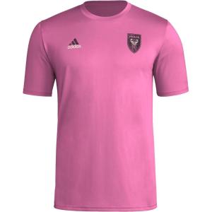 adidas Men’s Inter Miami Cf MLS Short Sleeve T-Shirt(Pink Miami Small Logo)
