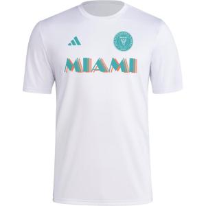 adidas Men’s Inter Miami Cf MLS Short Sleeve T-Shirt(White Blue Miami)