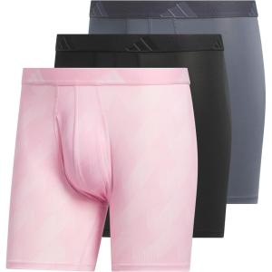 adidas Men’s Microfiber Boxer Briefs Underwear Multipack – Athletic, Moisture Wicking, Stretch Fit & Tagless(Adi Summit Clear Pink-true Pink/Black/Onix Grey/M)