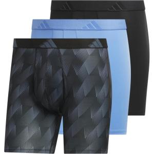 adidas Men’s Microfiber Boxer Briefs Underwear Multipack – Athletic, Moisture Wicking, Stretch Fit & Tagless(Adi Summit Onix-black/Blue Fusion/Black/M)