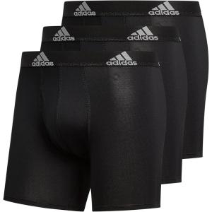 adidas Men’s Microfiber Boxer Briefs Underwear Multipack – Athletic, Moisture Wicking, Stretch Fit & Tagless(Black/Light Onix Grey/P)