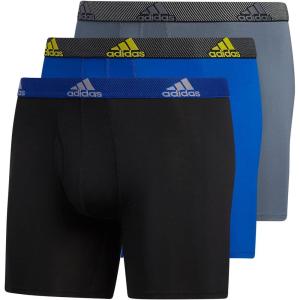 adidas Men’s Microfiber Boxer Briefs Underwear Multipack – Athletic, Moisture Wicking, Stretch Fit & Tagless(Black/Team Royal Blue/Impact Yellow/P)