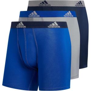 adidas Men’s Microfiber Boxer Briefs Underwear Multipack – Athletic, Moisture Wicking, Stretch Fit & Tagless(Collegiate Royal Blue/Grey/Collegiate Navy/P)