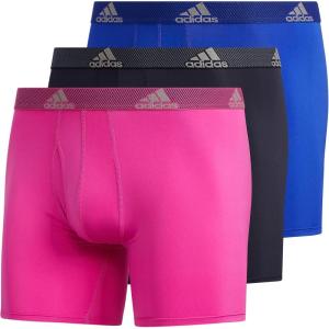 adidas Men’s Microfiber Boxer Briefs Underwear Multipack – Athletic, Moisture Wicking, Stretch Fit & Tagless(Lucid Fuchsia Pink/Legend Ink Blue/Lucid Blue/P)