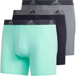 adidas Men’s Microfiber Boxer Briefs Underwear Multipack – Athletic, Moisture Wicking, Stretch Fit & Tagless(Pulse Mint Green/Legend Ink Blue/Grey/P)
