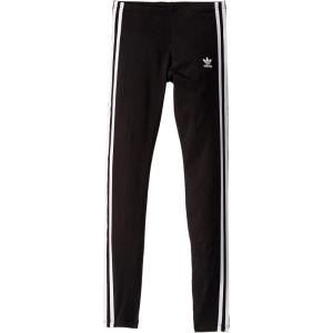 adidas Originals Girls’ 3 Stripes Leggings(Black/White)