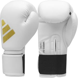 adidas Speed 50 Gel Boxing Gloves – Adult Boxing Gloves for Men & Women – Heavy Bag Gloves, Kickboxing Gloves for Women, MMA Sparring Gloves, Punching Bag Gloves for Men(WHITE/MET-GOLD)
