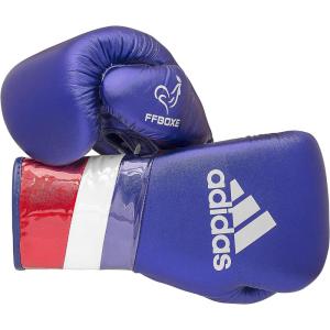 adidas Speed 500 Pro Boxing Gloves – Genuine Leather Training Gloves for Men & Women, Lace-Up Heavy Bag & Kickboxing Gloves(MET BLUE/RED/SILVER)