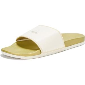 adidas Unisex Adult Adilette Comfort Slide(White/White/Gold Metallic)