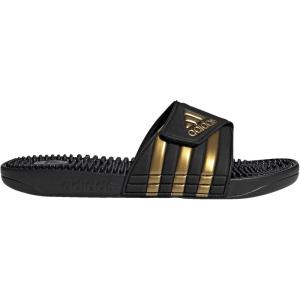 adidas Unisex-Adult Adissage Slides Sandal(Black/Gold Metallic/Black)
