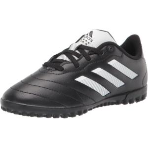 adidas Unisex-Child Goletto VII Turf Soccer Shoe(Black/White/Metallic)