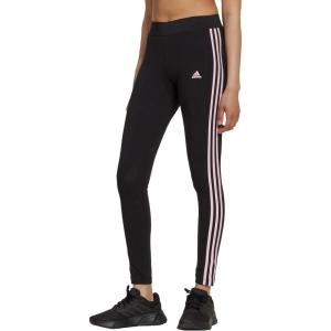 adidas Women’s Essentials 3-Stripes Leggings(Black/Clear Pink)