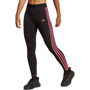 adidas Women’s Essentials 3-Stripes Leggings(Black/Pulse Magenta)