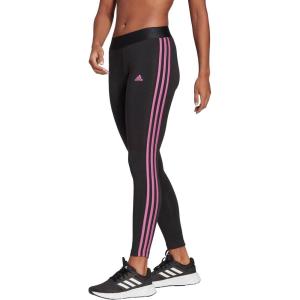 adidas Women’s Essentials 3-Stripes Leggings(Black/Semi Pulse Lilac)