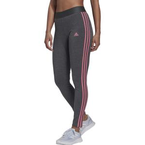 adidas Women’s Essentials 3-Stripes Leggings(Dark Grey Heather/Rose Tone)