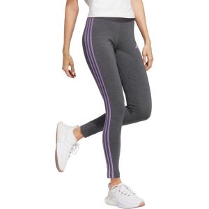 adidas Women’s Essentials 3-Stripes Leggings(Dark Grey Heather/Violet Fusion)